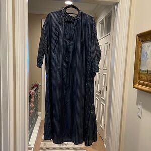 Maku Striped navy and Gray maxi Dress(bw)